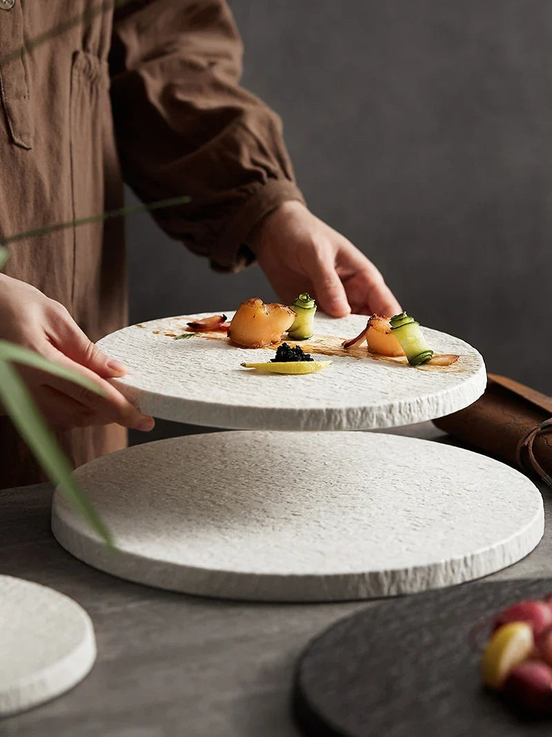 Afralia™ Rock Plate: Elegant Japanese Tableware for Home Dining and Decoration