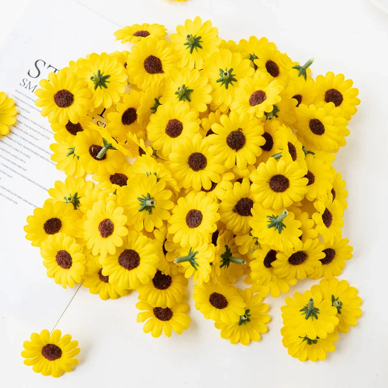 Afralia™ Sunflower Scrapbook Christmas Decor Home Wedding Outdoor Garden DIY Bouquet