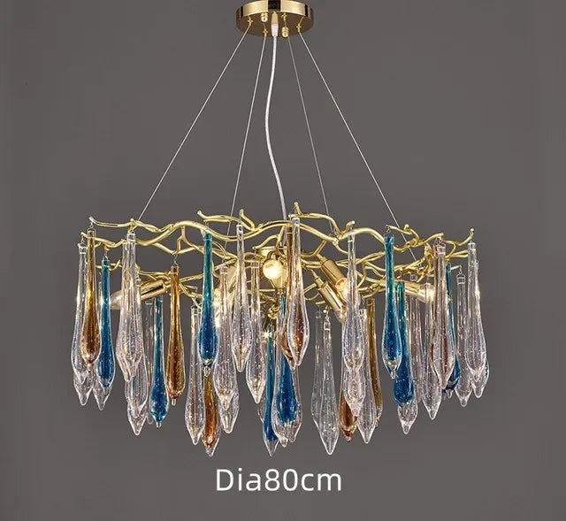 Afralia™ Crystal Water Drop LED Chandeliers: Modern Luxury Branch Design for Living & Dining Rooms