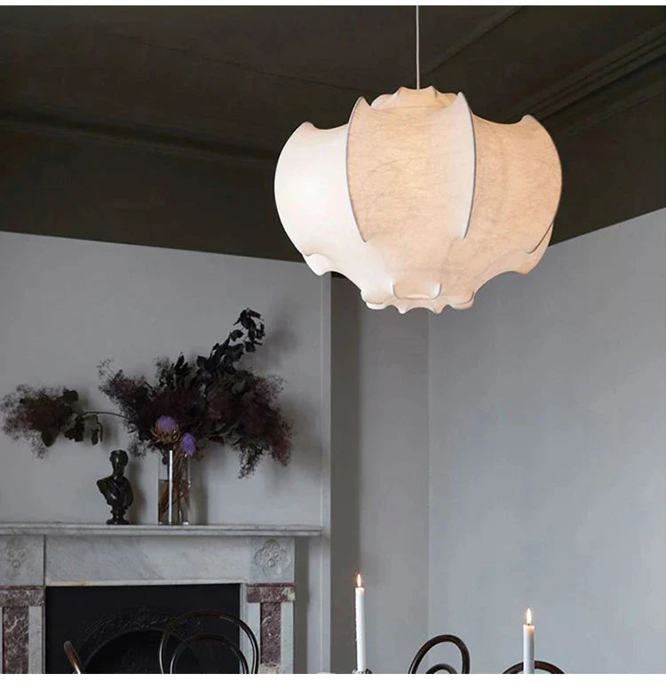 Afralia™ Silk Chandelier: French Retro Wabi-Sabi Cream Style Pendant Lamps