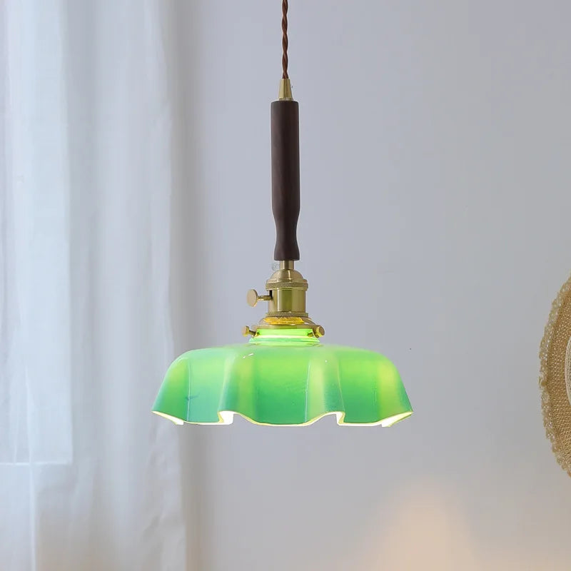 Afralia™ Blue Glass LED Pendant Lamp for Dining Living Room Bedroom