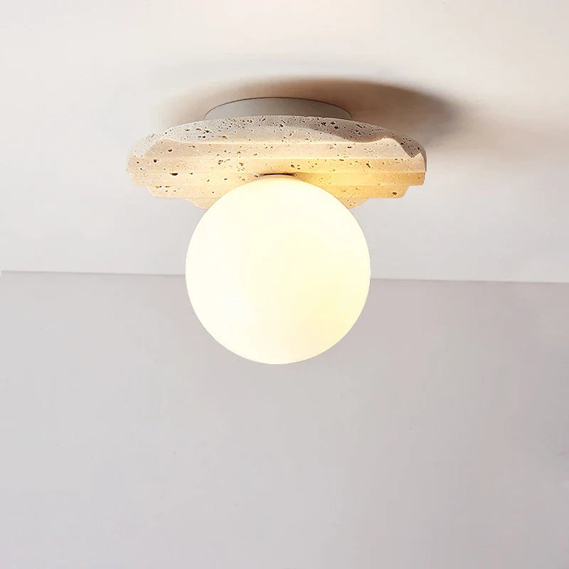 Afralia™ Natural Stone LED Ceiling Light | Modern Indoor Living Room Lamp