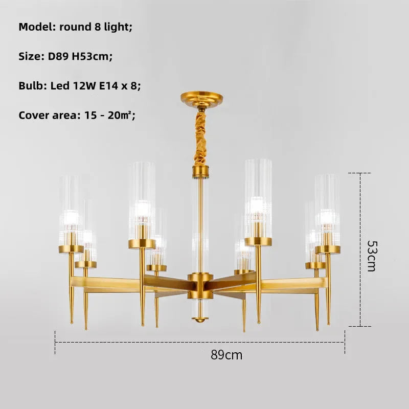Afralia™ Gold Metal Glass LED Pendant Lights Chain Hanging Lamp