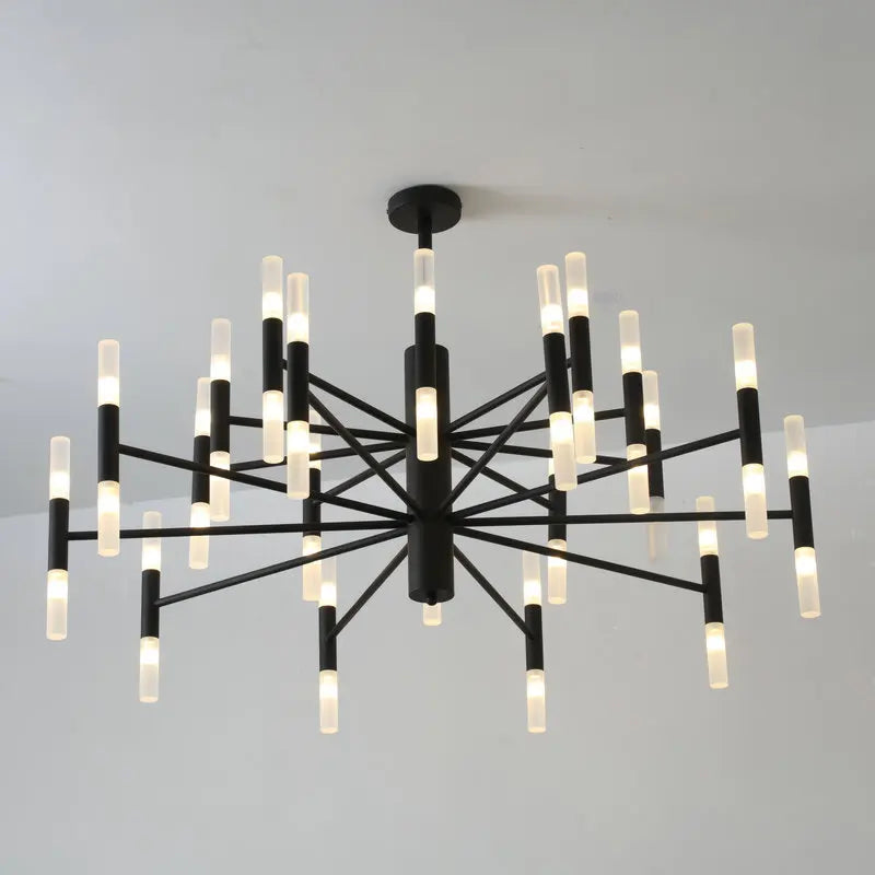 Afralia™ Black Gold Art Decor Led Ceiling Chandelier for Modern Fashion Designer Home