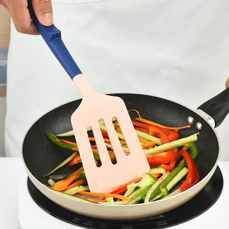 Afralia™ Silicone Kitchen Utensils Set for Cooking - Large Turner, Spatula, and Fish Frying Shovel