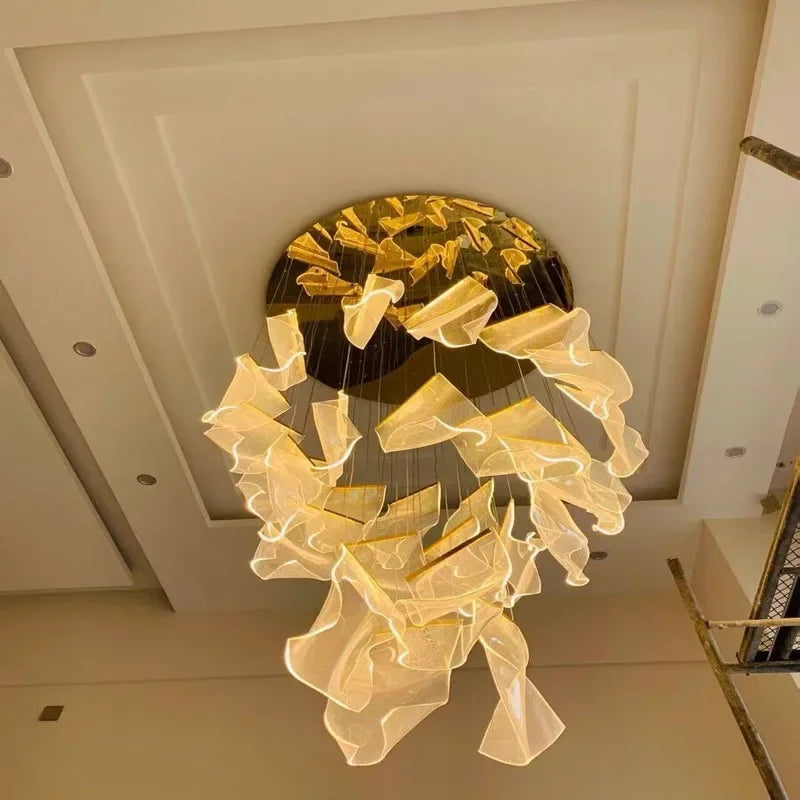 Afralia™ Duplex Building Chandelier: Modern, Luxurious, LED, Large, Creative, Villa Pendant Lamp