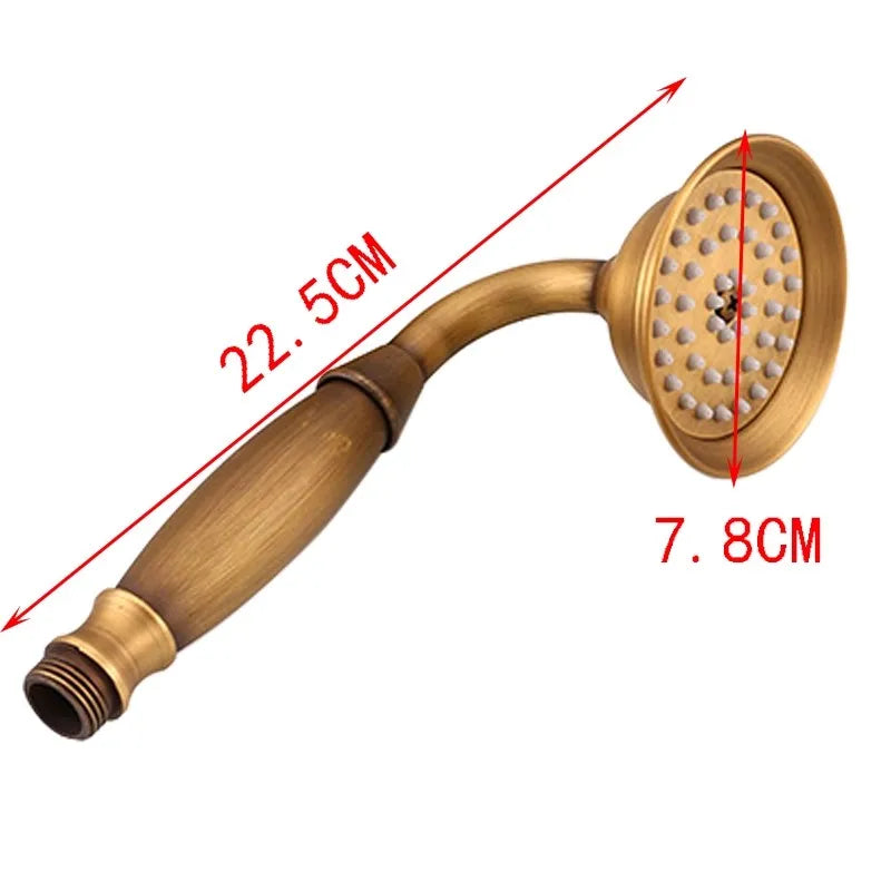 Afralia™ Antique Gold Handheld Shower Head with Holder and Plumbing Hose