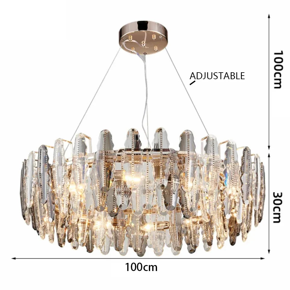 Afralia™ LED Leaf Chandelier: Modern Living Room Decor Lighting for Duplex Rotating Stairs