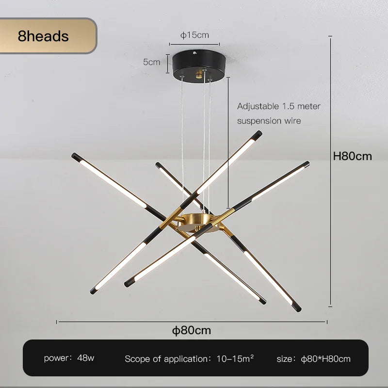 Afralia™ Nordic Geometry LED Chandelier with Remote Control for Living Room and Dining Table