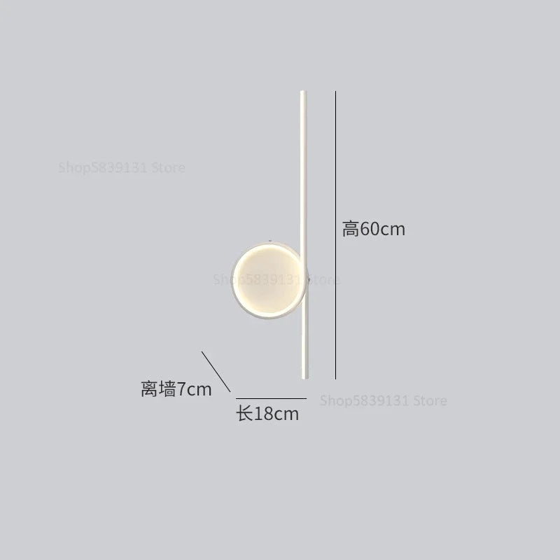 Afralia™ Circle Straight Bar Wall Lamp | Modern Nordic LED Bedroom Living Room Decor