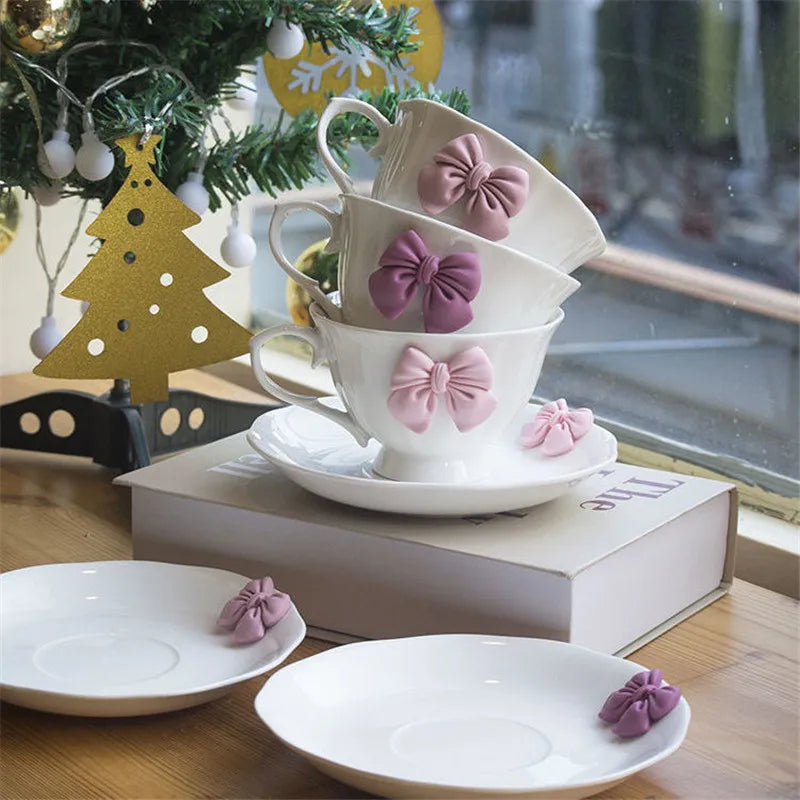 Afralia™ Pink Porcelain Tea Set: High Grade Ceramic Coffee Cup and Saucer, Creative Mug