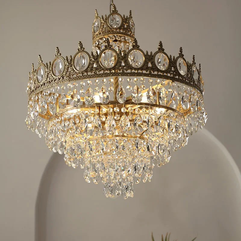 Afralia™ Crystal Crown Chandelier: Modern LED Ceiling Light Fixture for Luxury Home Decor