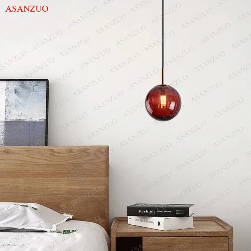 Afralia™ Glass Ball Pendant Lamp: Modern Nordic LED Lighting for Home, Restaurant, Living Room