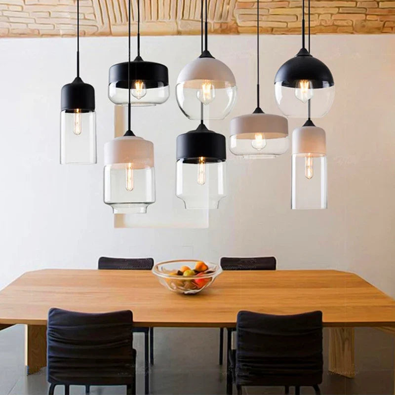 Afralia™ Modern Glass LED Chandelier Pendant Light for Living Room Kitchen Island Bedroom