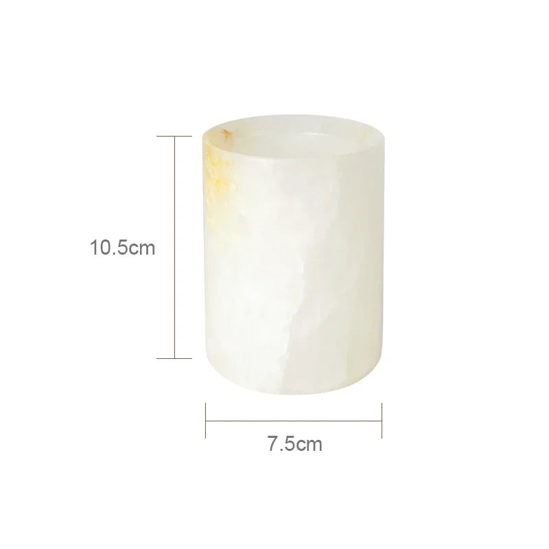 Afralia™ White Onyx Marble Bathroom Set