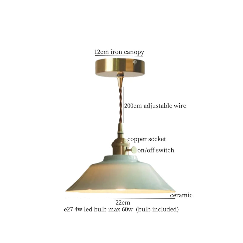 Afralia™ Twill Ceramic LED Pendant Light: Japanese Vintage Style for Home and Cafe