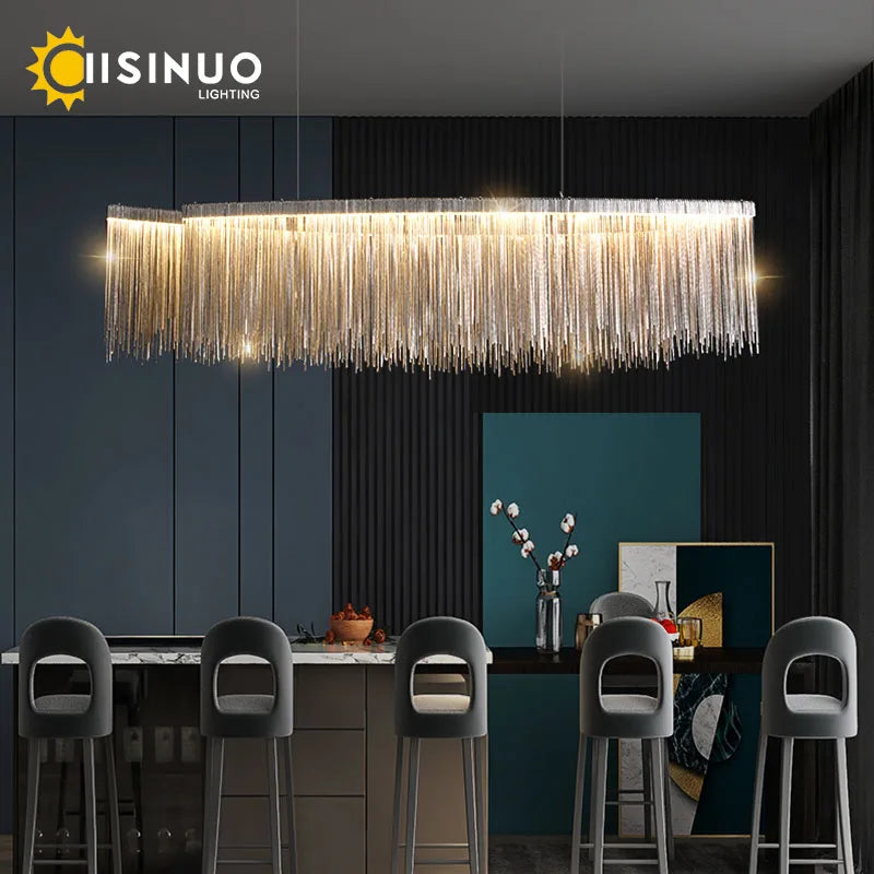 Afralia™ Retro Hanging Chain Chandelier for Restaurant Decor