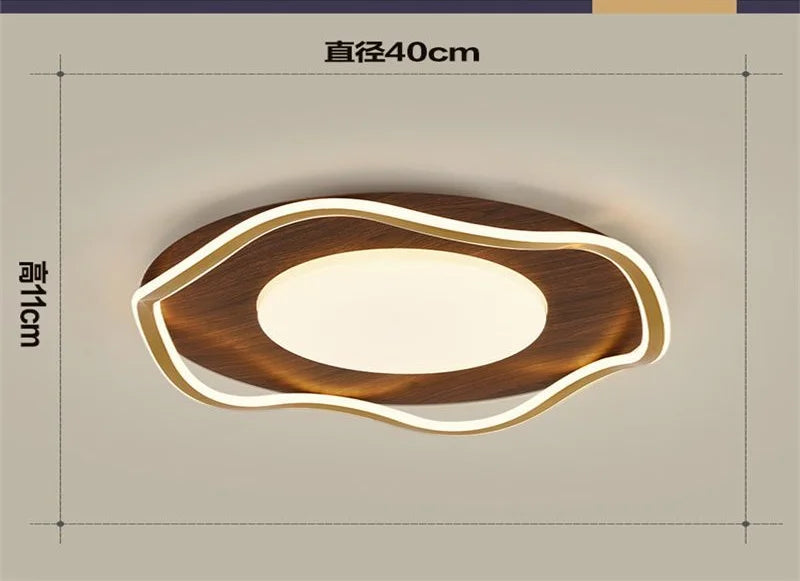 Afralia™ Walnut Ceiling Lamp Modern Master Bedroom Dining Room Nordic Chinese new