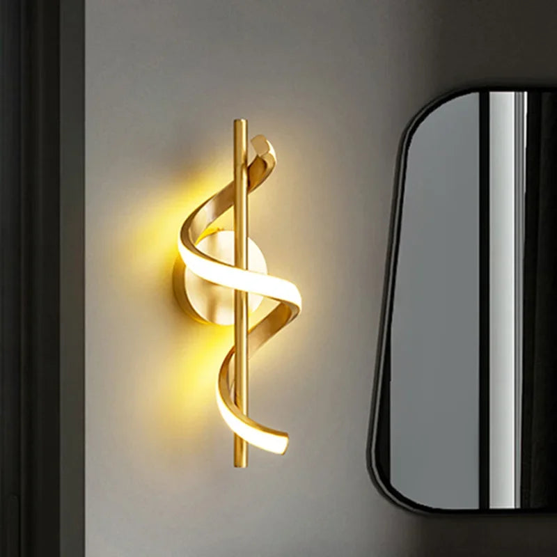 Afralia™ Modern LED Wall Lamps - Spiral Modeling Sconce