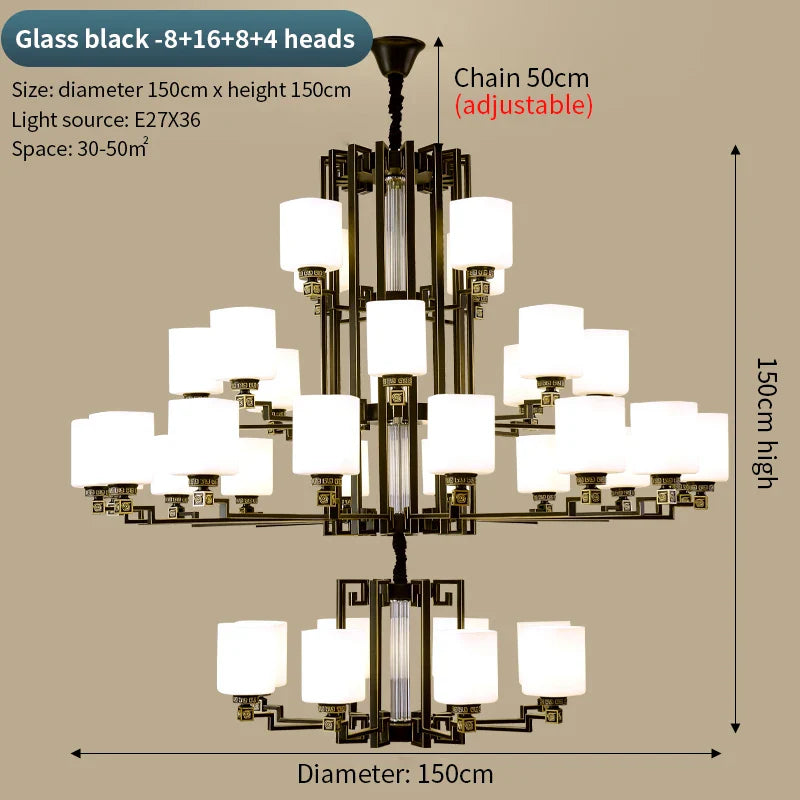 Afralia™ Zen Crystal Chandelier - Luxury Jade Living Room Dining Room Lamp