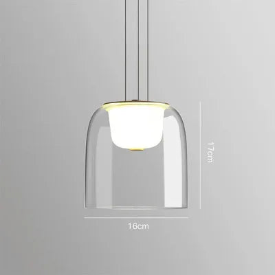 Afralia™ Modern Clear Glass Pendant Light for Bedroom Living Dining Kitchen Bar