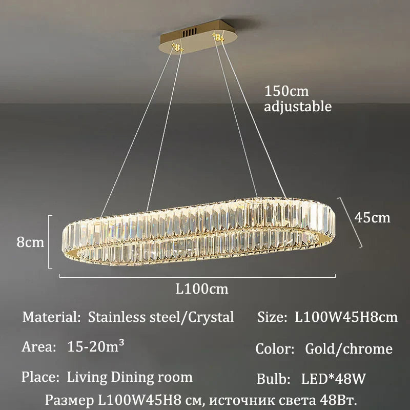 Afralia™ Luxury Crystal Pendant Lights for Home Dining Room Bar LED Chandelier Fixture