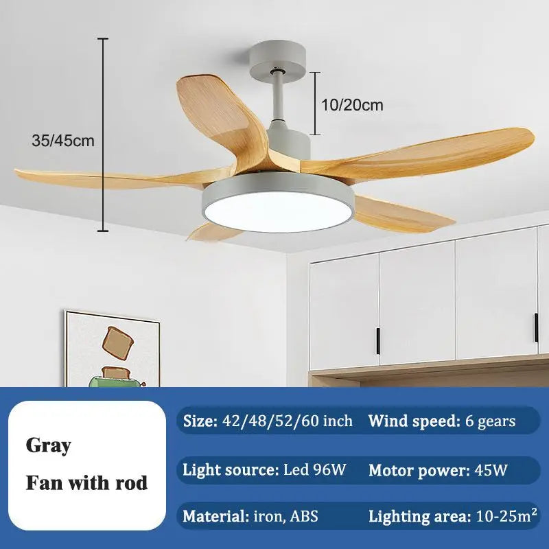 Afralia™ 52" DC Ceiling Fan Light Remote Control LED Living Bedroom 220V 110V
