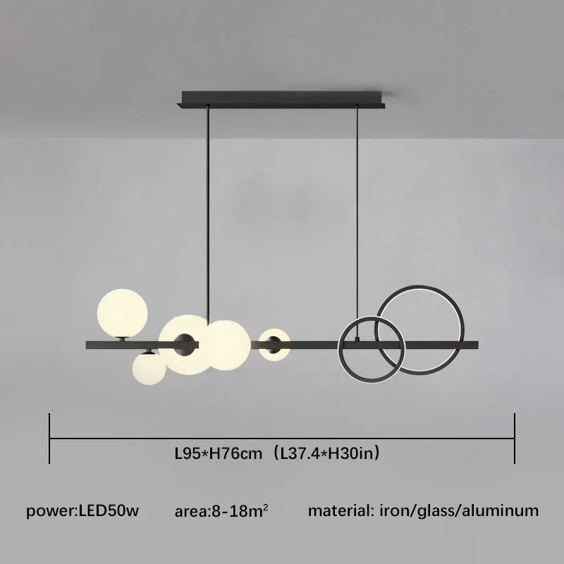 Afralia™ Glass Ball Pendant Chandelier: Scandinavian LED Light for Kitchen Dining Table