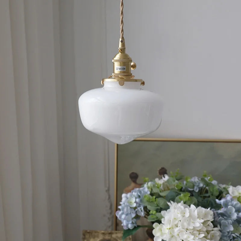 Afralia™ Glass LED Pendant Light Fixture Knob Switch Nordic Modern Hanging Lamp