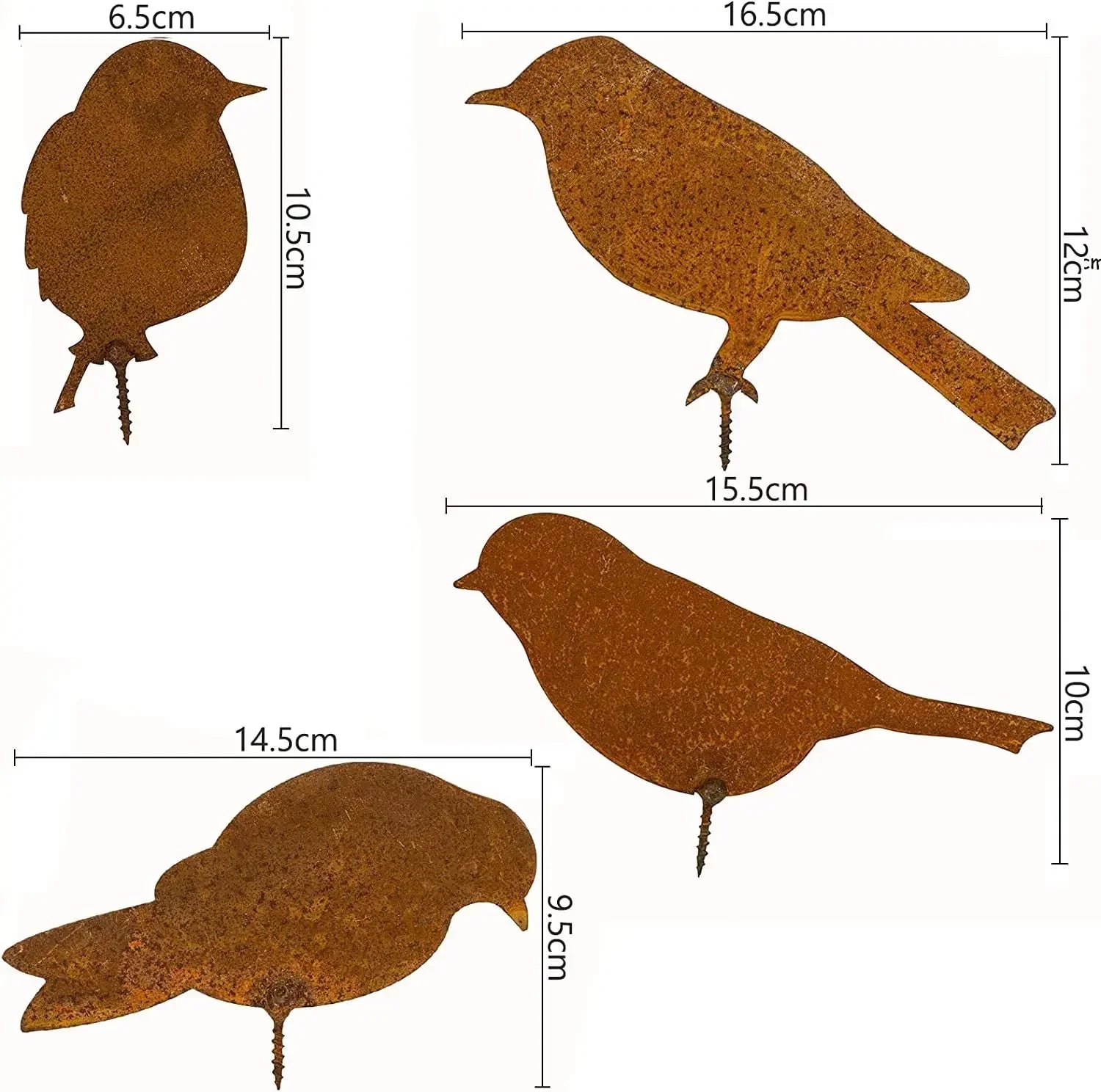 Afralia™ Metal Bird Sculptures Set - Rusty Iron Crafts for Home and Garden Decor