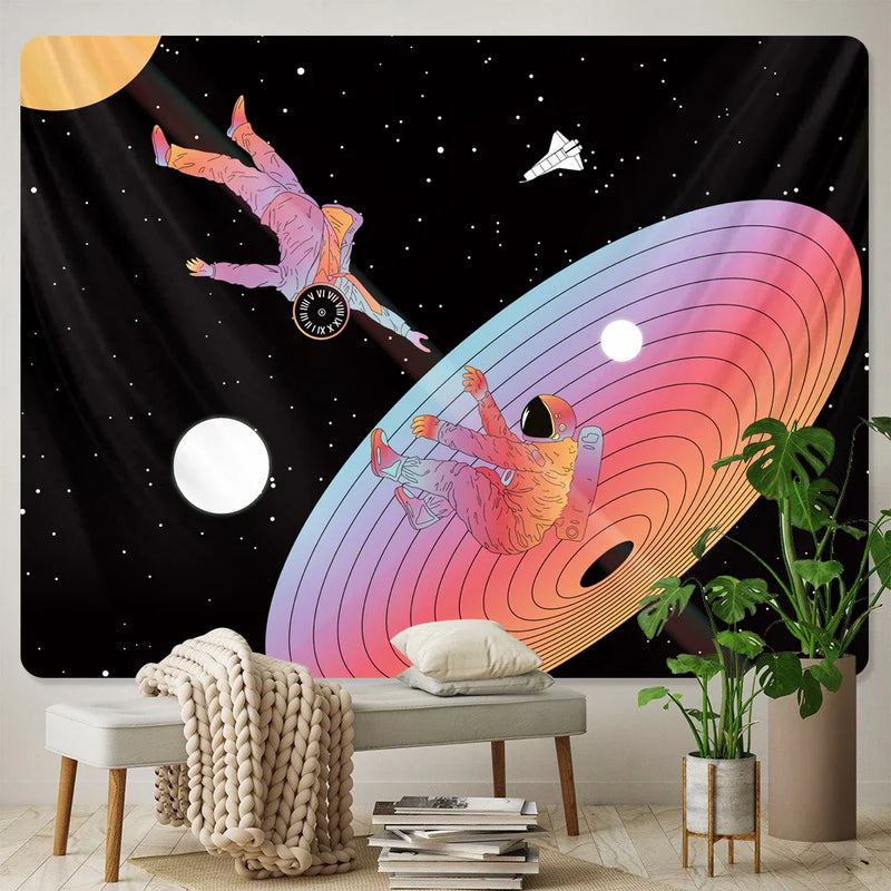 Afralia™ Psychedelic Space Astronaut Wall Tapestry - Hippie Boho Bedroom Decor