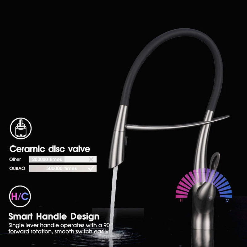 Afralia™ Silicone Magnetic Suction Faucet: Unique Single Handle Hot and Cold Basin Faucet