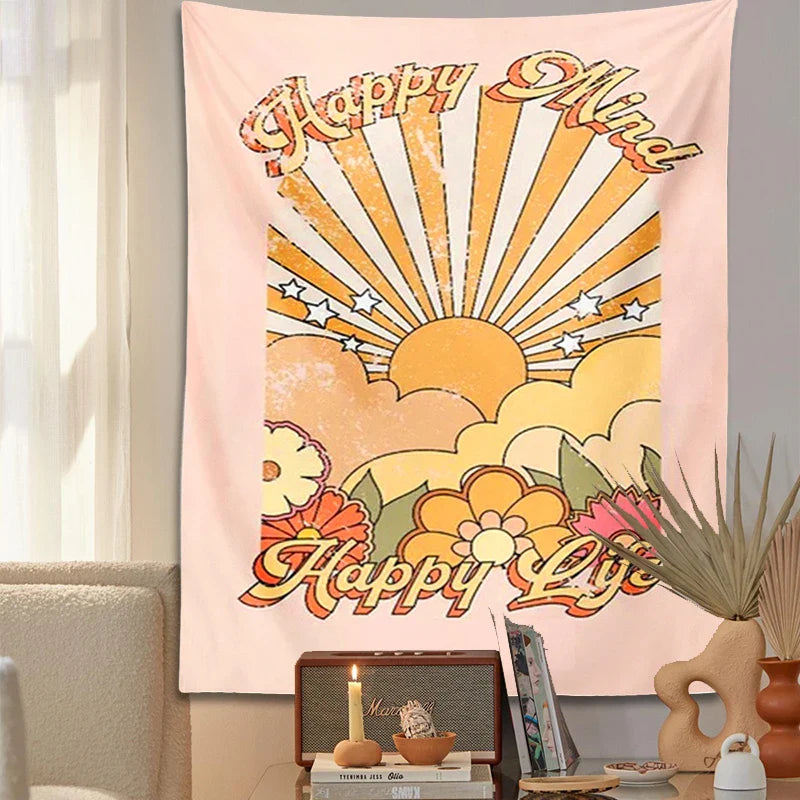 Afralia™ 70s Girl Sunset Tapestry Wall Hanging for Boho Living Room Bedroom Decor