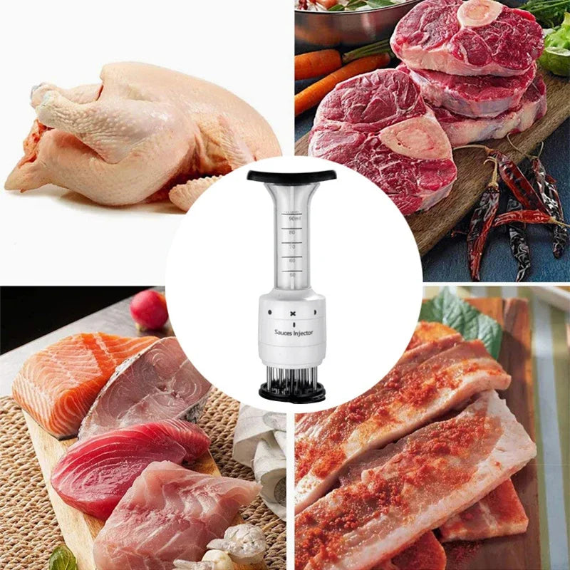 Afralia™ Meat Injector: Stainless Steel Tenderizer & Flavor Syringe for Kitchen