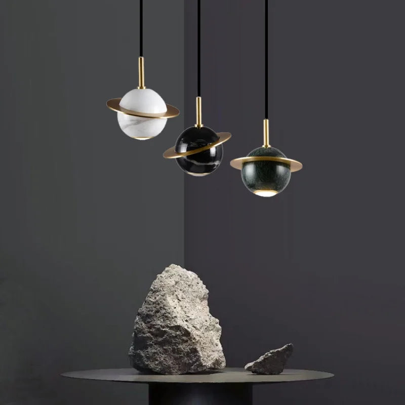 Afralia™ Nordic Golden Spherical LED Pendant Lamp for Modern Home Decor