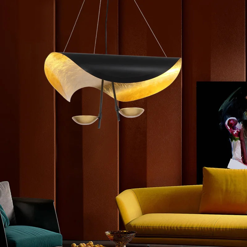 Afralia™ Nordic-Style Black LED Pendant Chandelier for Kitchen Dining Room Décor