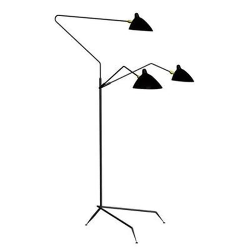 Afralia™ Black Serge Mouille Tripod Floor Lamp - Loft Industrial Standing Lamp
