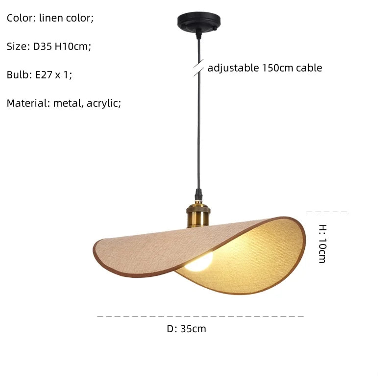 Afralia™ Retro Hat LED Pendant Light: Nordic Minimalist E27 Dining Room Hanging Lamp