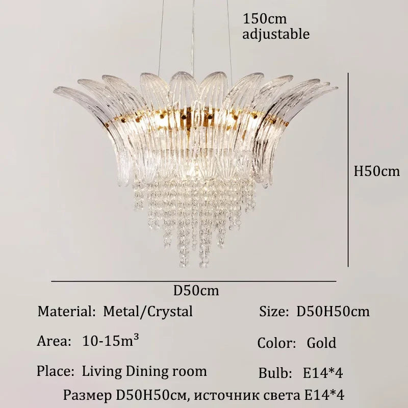 Afralia™ Crystal Chandelier Ceiling Light Fixture for Luxurious Living Rooms