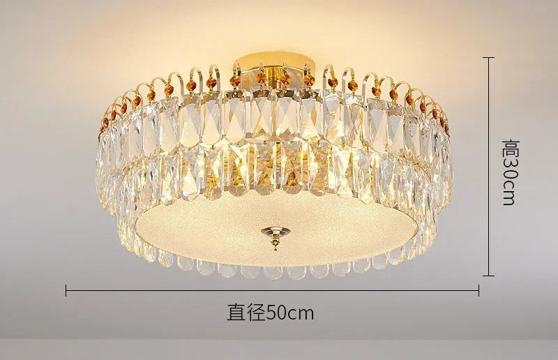 Afralia™ Crystal LED Chandelier Ceiling Lamp Modern Living Room Bedroom Light
