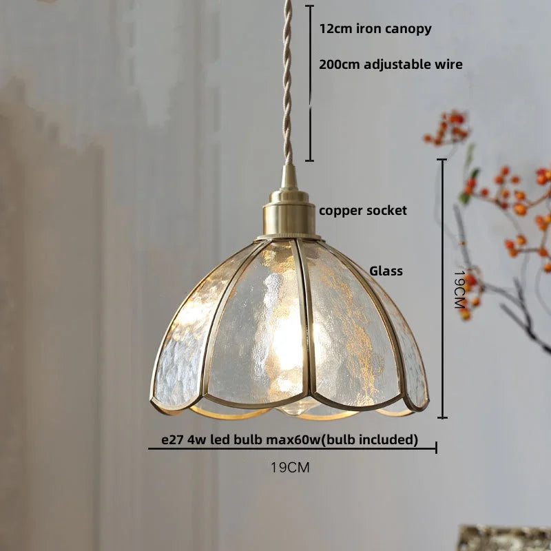 Afralia™ Walnut Wood LED Pendant Light Fixture with Colorful Glass Hang Lamp