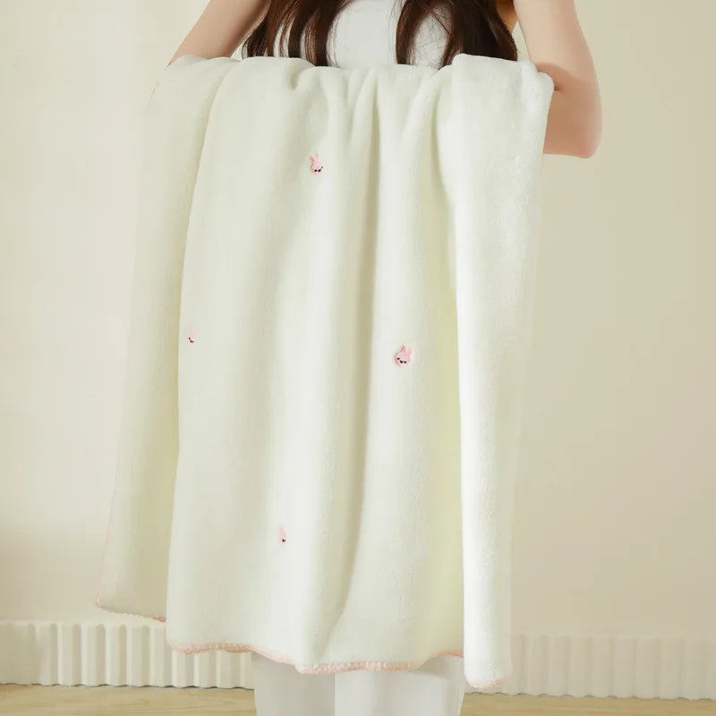 Afralia™ Baby Velvet Embroidered Blanket: Double-Sided Warm Travel Bedroom Sofa Cover