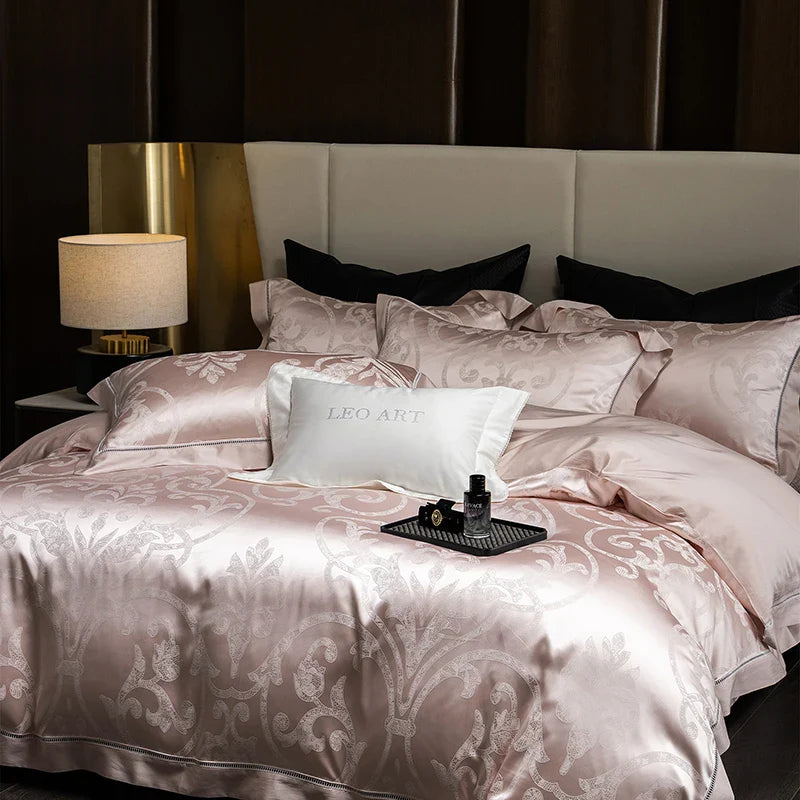 Afralia™ Silky Satin Jacquard Egyptian Cotton Luxury Duvet Bedding Set