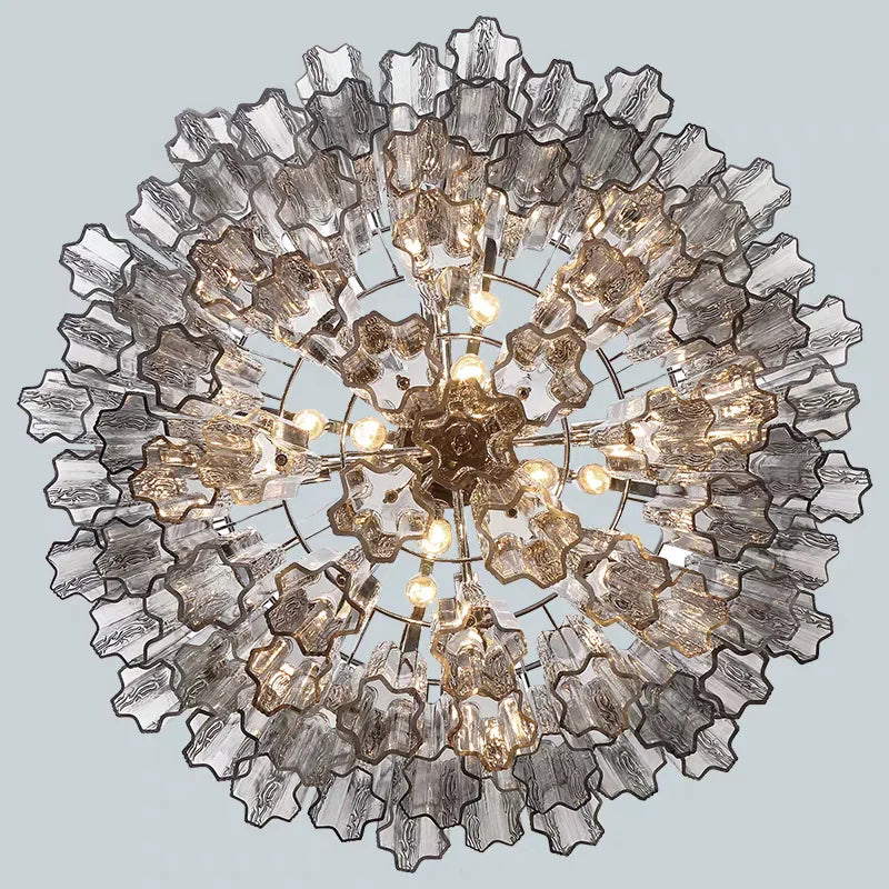 Glass Ceiling Chandelier: Smoke Gray Pendant Light by Afralia™ for Dining, Living Room, Bedroom