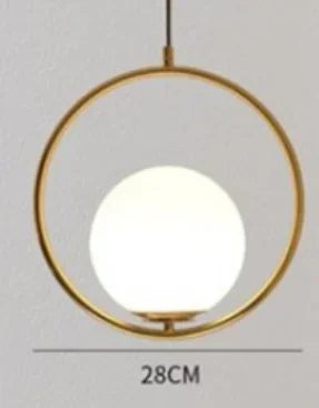 Afralia™ Modern Minimalist Metal Pendant Light Glass Ball Kitchen Living Room Decor