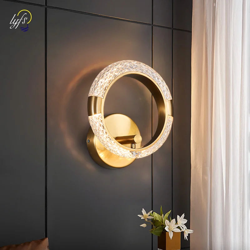 Afralia™ Crystal Nordic Wall Sconce for Home Decoration, Bedside Bedroom Lamp