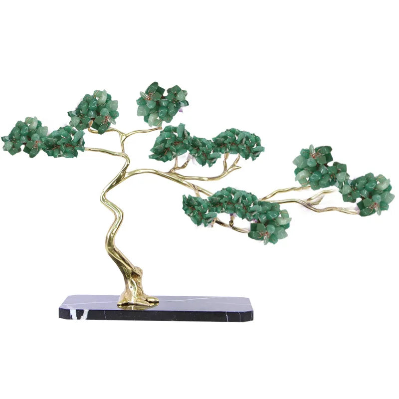 Afralia™ Crystal and Brass Metal Decorative Figurine for Room Decoration