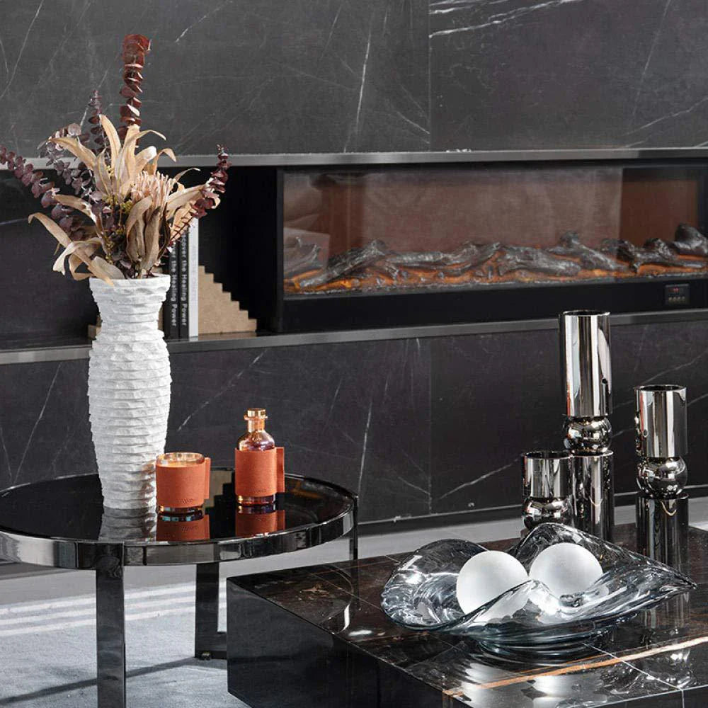 Afralia™ Volakos White Marble Vase Luxury Decorative Flower Vase