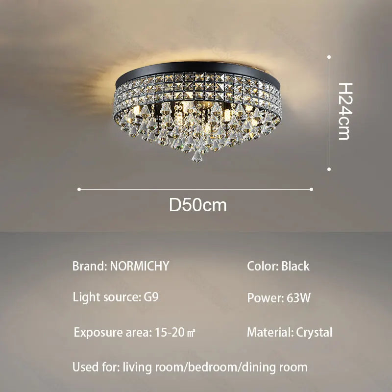 Afralia™ Modern Drum Crystal Chandelier Light Fixture for Home Décor