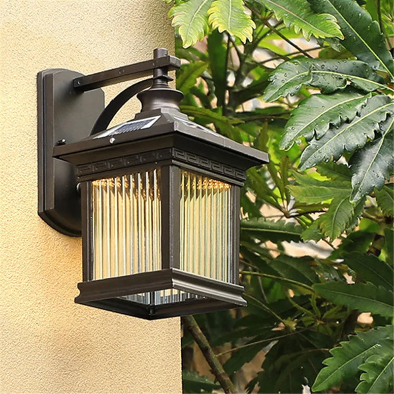 Afralia™ Solar LED Wall Light: Modern Outdoor Waterproof Lighting for Patio, Porch, Courtyard